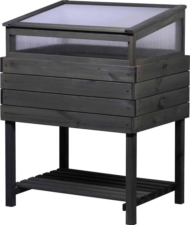 Image du produit Dobar Lit surélevé Kubus 2.0 avec étagère et film de plantation, anthracite