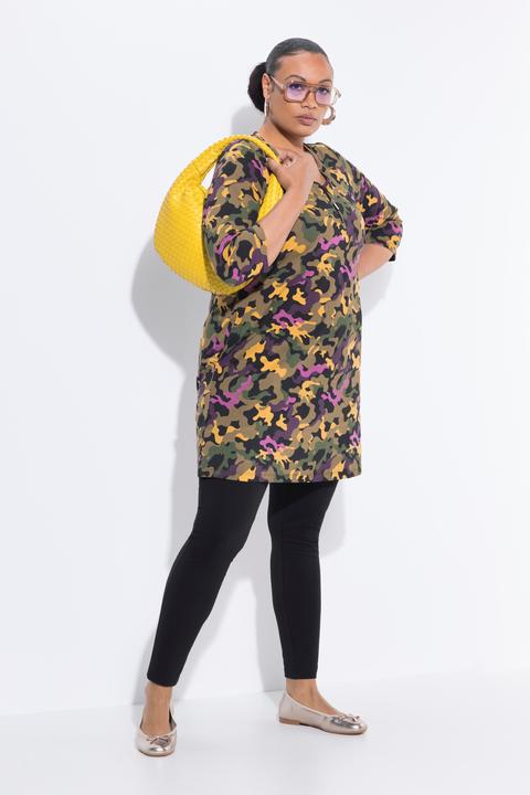 Produktbild Ulla Popken Longshirt, Zipper, A-Linie, V-Ausschnitt, 3/4-Arm (56)