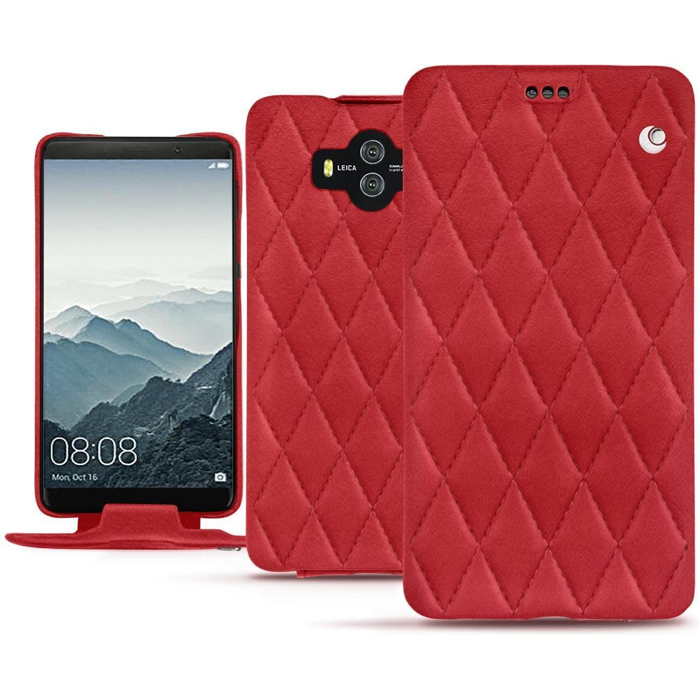 Noreve Lederschutzhülle vertikal (Huawei Mate 10), Smartphone Hülle, Rot