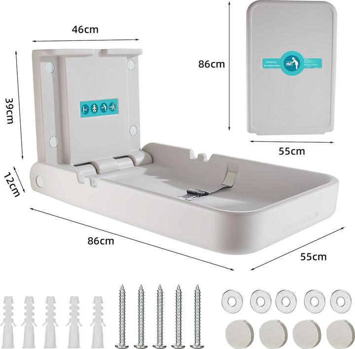 Actual product image Modundry Faltbarer Wickeltisch zur Wandmontage