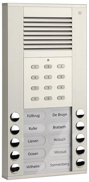 Actual product image TCS Audio front-door station 1-row 10 buttons code slave A