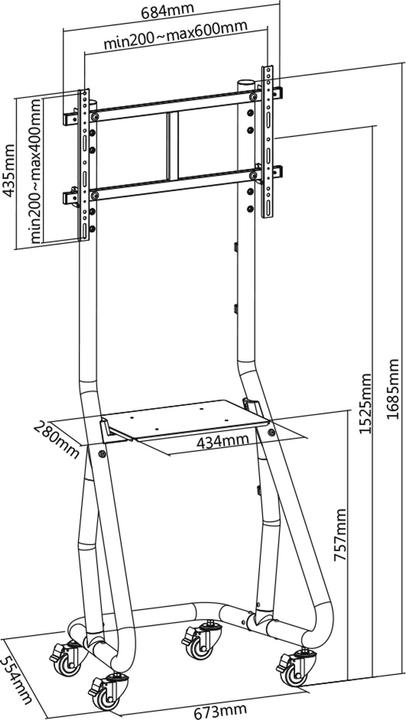 Actual product image InLine TV cart (80", 80 kg)