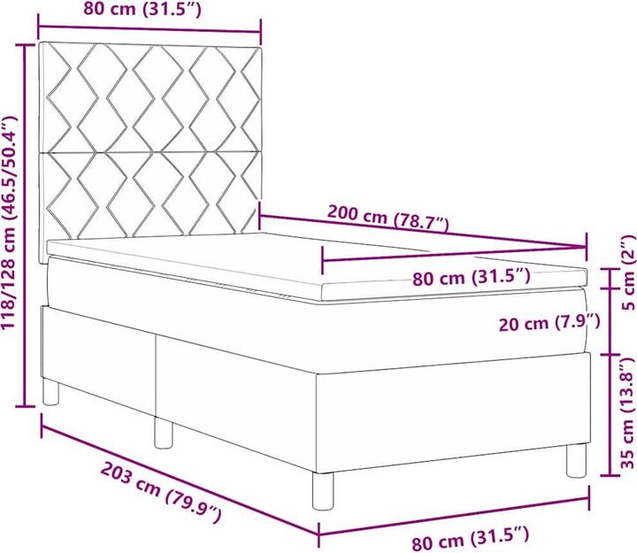 Produktbild vidaXL Boxspringbett (80 x 200 cm)