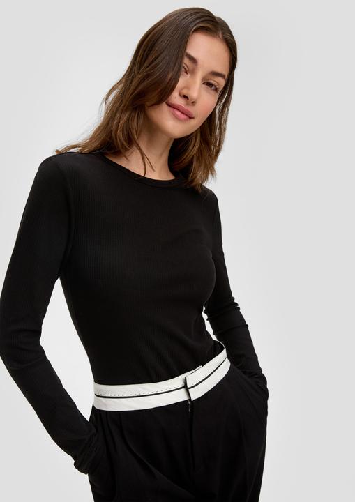 Actual product image S.Oliver T-Shirt Geripptes Longsleeve im Slim Fit (XS)