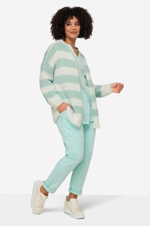 Image du produit Angel of Style Cardigan oversized avec coupe ouverte, encolure en V et manches longues. Larges rayures (48)