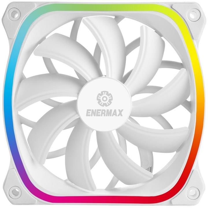 Actual product image Enermax PC Fan SquA RGB White 3-Pack with RGB Control Box (120 mm, 3 x)