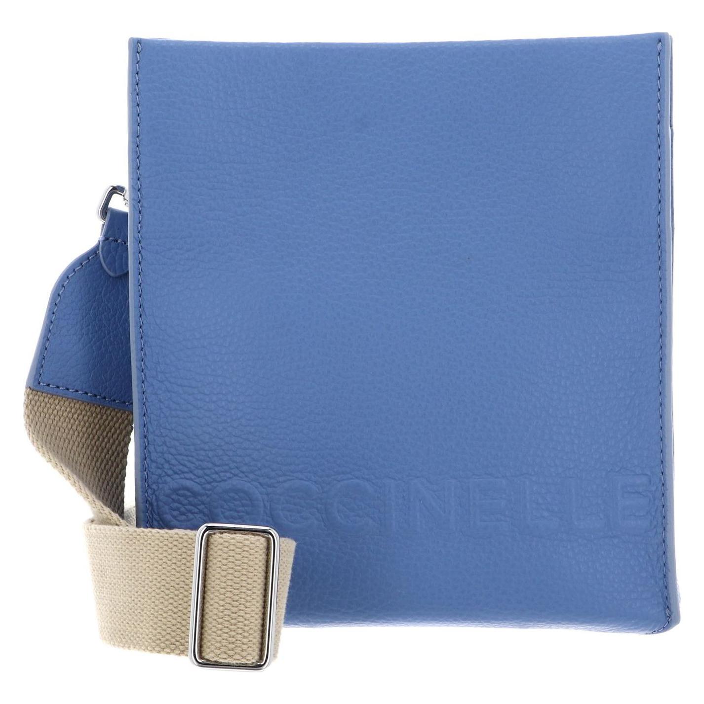 Coccinelle, Damen, Handtasche, Myrtha Maxi Log Crossbody Bag Grained Leather, Blau