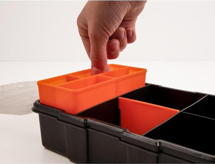 Produktbild Delock Sortimentskasten Orange / Schwarz 11 Fächer
