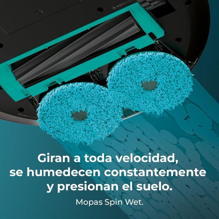 Produktbild Cecotec AI Spin Robot Vacuum with 10000 Pa Suction, Laser Navigation, 240 Min Runtime, Self-Emptying Base (10000 Pa, Wischpads (rotierend))