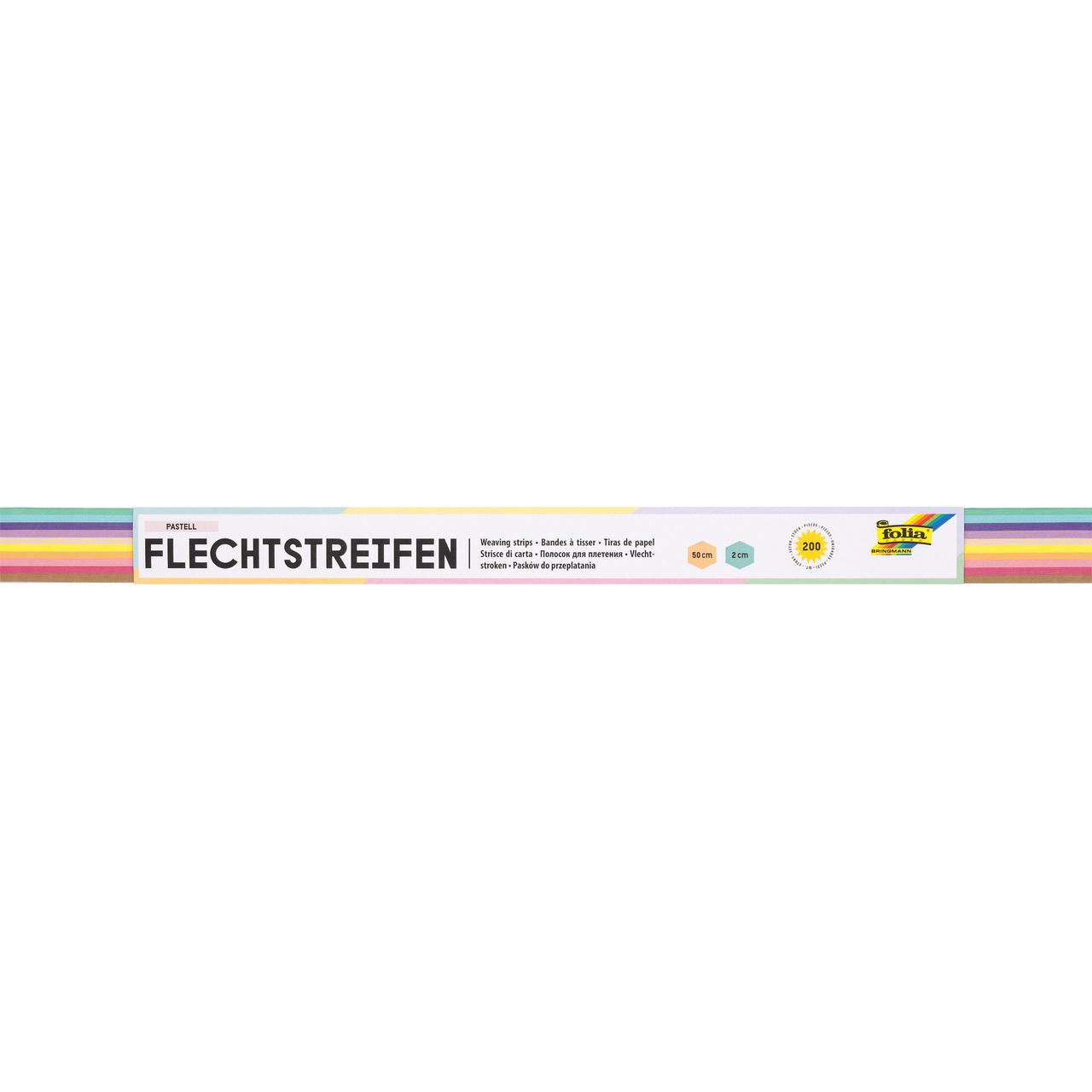 Folia, Bastelpapier, Bastelset Flechtstreifen farbsortiert 200 St. (130 g/m², 200 x)