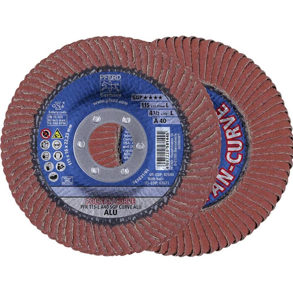 Pferd, Schleifmittel, POLIFANFächerscheibe PFR L 40 SGP CURVE ALU (40)