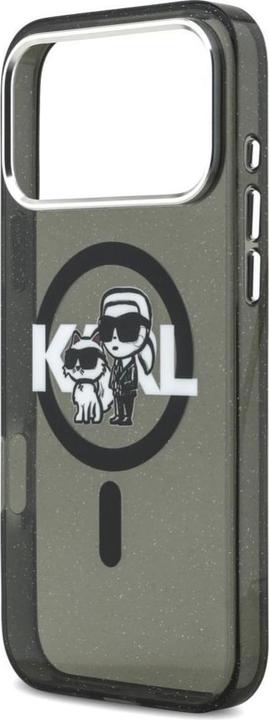 Produktbild Karl Lagerfeld case Magsafe IML glitter case metal camera frame and buttons Karl and Choupette sketc (Apple iPhone 17 Pro Max)