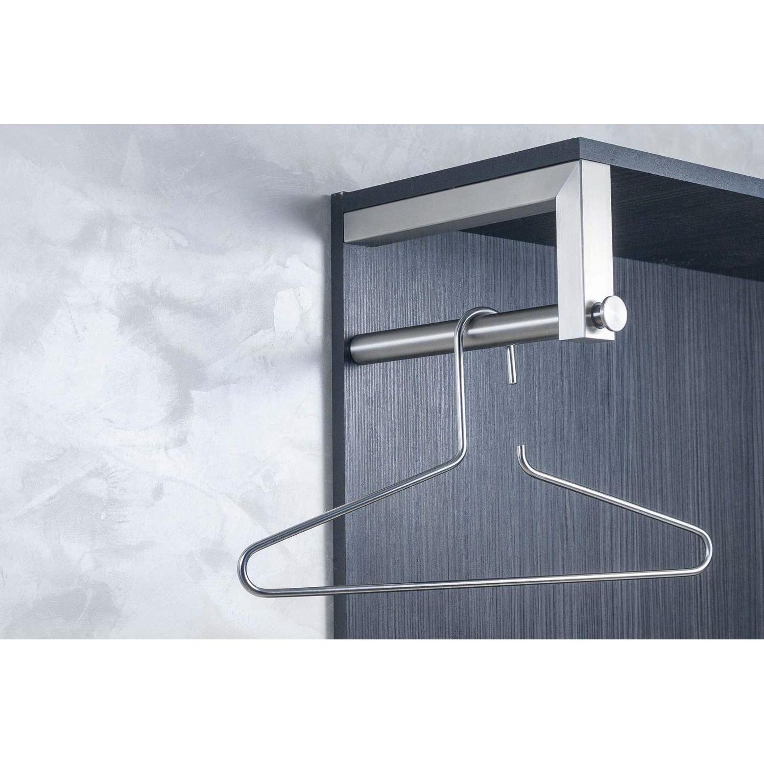 Simausrom, Garderobe + Kleiderhaken, Garderobenbügel Tora ausziehbar Breite 300 mm, Höhe 150 mm, Edelstahl gebürstet