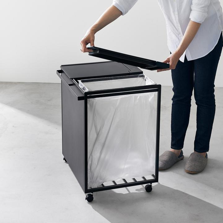 Produktbild Yamazaki Mülleimer mit 2 Fächern & Rollen TOWER