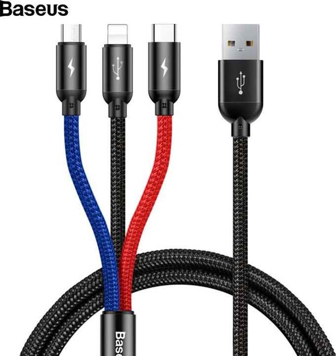 Productafbeelding Baseus Drie primaire kleuren 3-in-1 (1.20 m, USB 2.0)