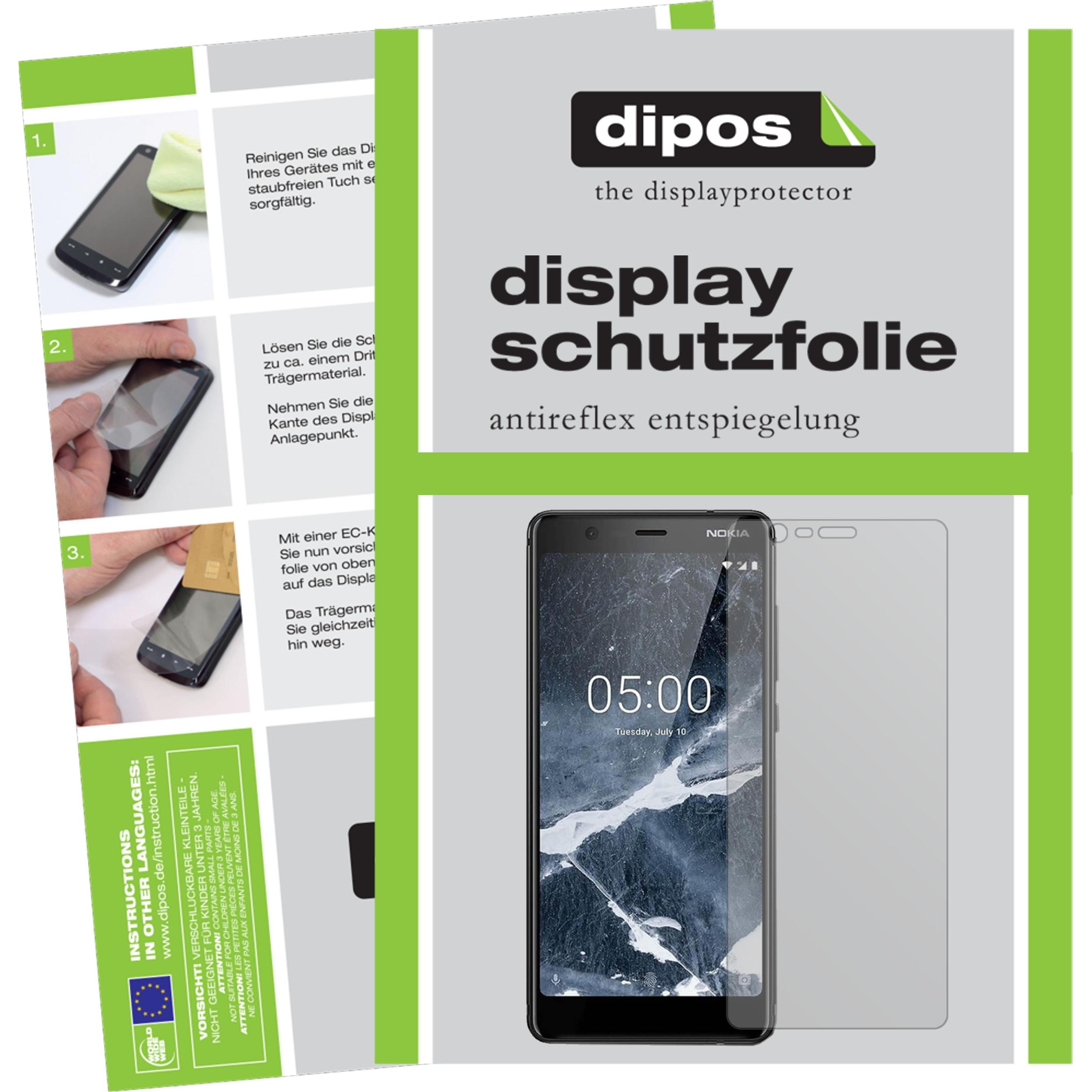 Dipos Displayschutzfolie Antireflex (1 Stück, Nokia 5.1), Smartphone Schutzfolie, Transparent