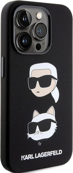 Actual product image Karl Lagerfeld KLHCP15LSDHKCNK iPhone 15 Pro 6.1" czarny/black Silicone Karl&Choupette Head (Apple iPhone 15 Pro)