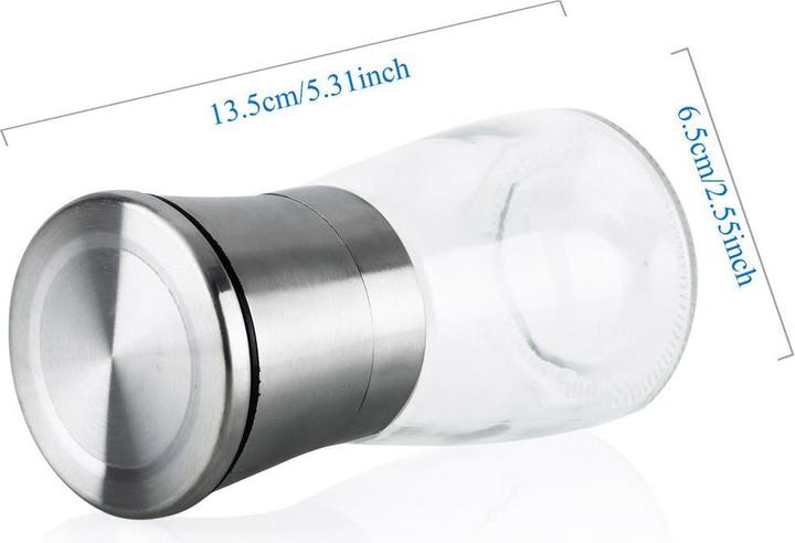 Actual product image Intirilife 2x spice mill in SILVER TRANSPARENT (Pepper, Salt)