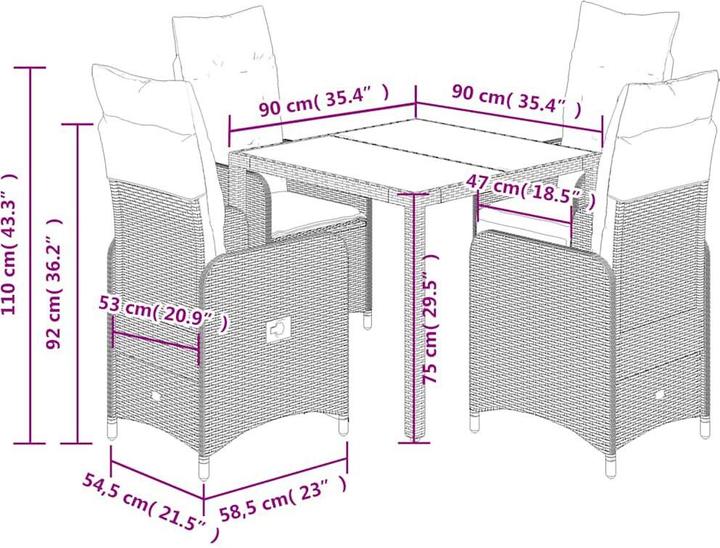 Produktbild vidaXL Bistro Set