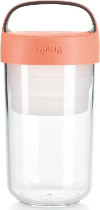 Lékué Jar To Go korall, gross 60 cl, Ø9.2 cm H 18.8 cm