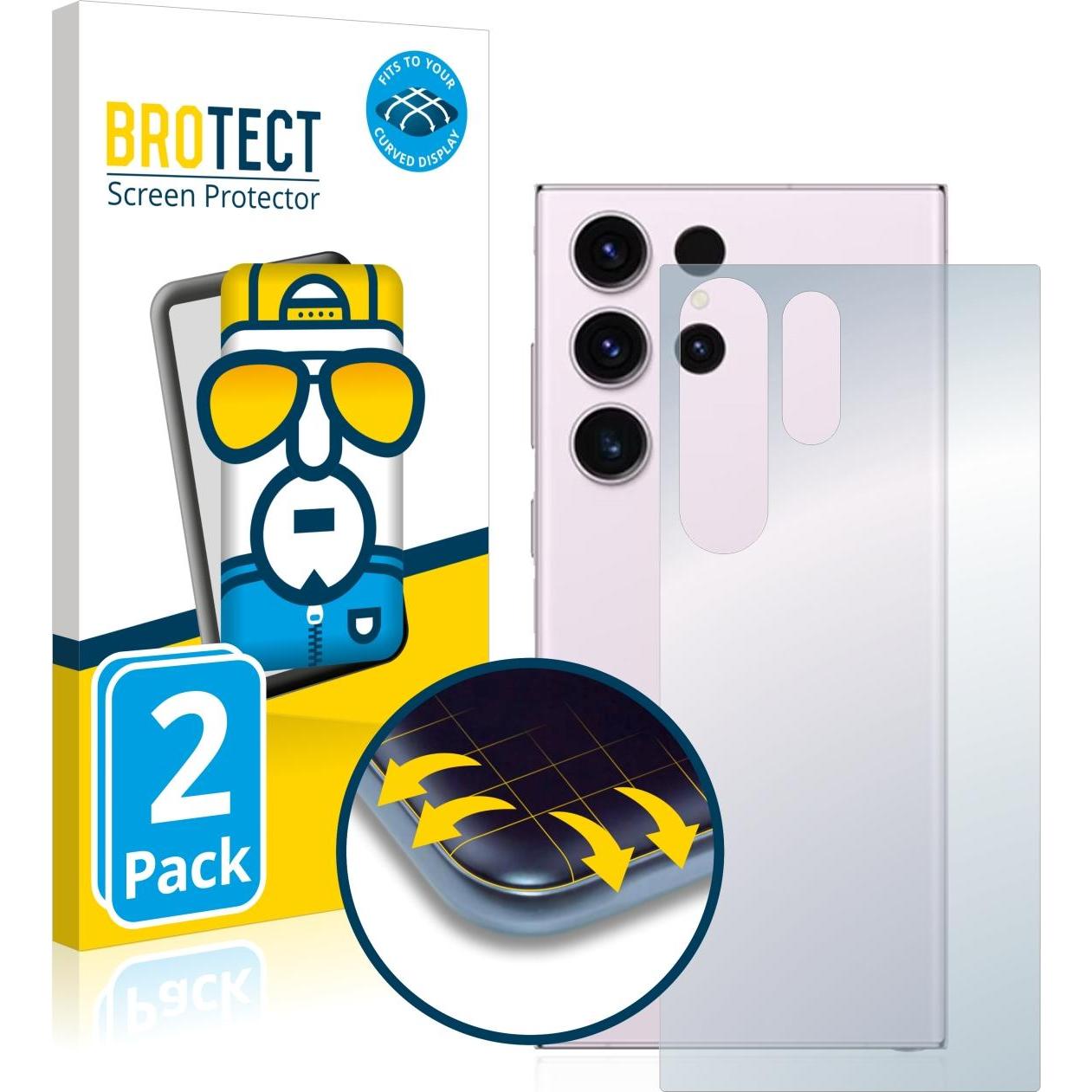 BROTECT Full-Cover Displayschutz (2 Stück, Samsung Galaxy S23 Ultra), Smartphone Schutzfolie, Transparent