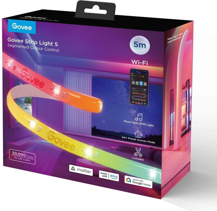 Immagine prodotto Govee Striscia chiara S (RGBIC, 500 cm, Interno)