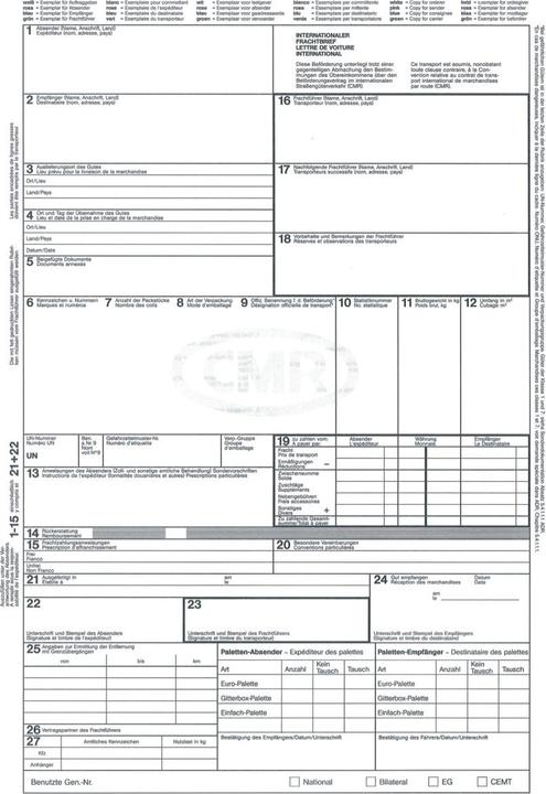 Nutritional values and ingredients Rnk CMR consignment note SD (4 x)