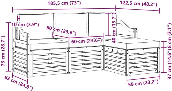 Produktbild vidaXL Outdoor-Sofa
