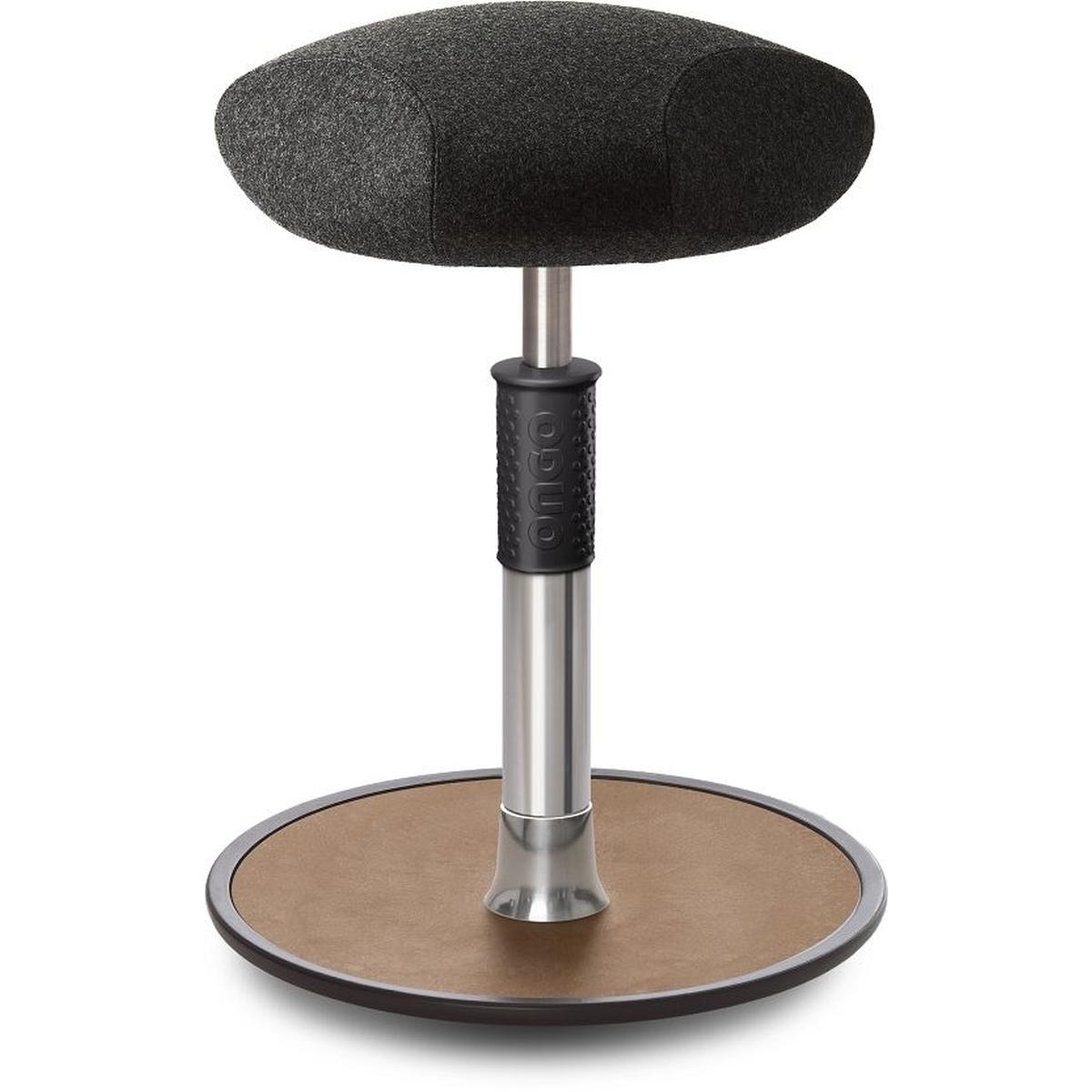 Ongo, Bürostuhl, Sitz- Stehhocker Free Regular Triangel kvadrat Divina Anthrazit chr. /Natur