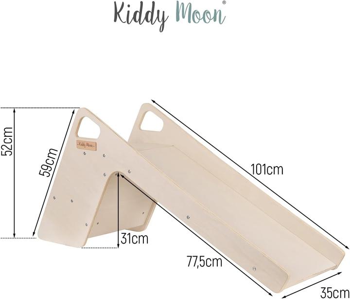 Actual product image KiddyMoon Children's Wooden Slide Large White
