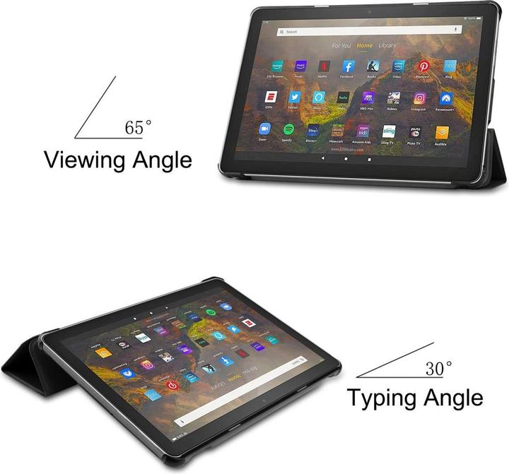 Produktbild König Design Schutz Hülle für Amazon Fire HD 10 (2021) Smart Cover Case Etui Tasche Schwarz (Amazon Fire HD 10 2021)