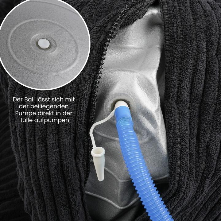 Produktbild Hermex Sitzball mit Schutzhülle Yoga-Ball Gymnastikball Fitnessball (75 cm)