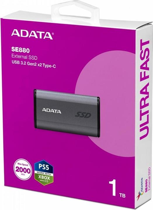 Productafbeelding Adata SSD SE880 U3.2 USB 3.2 1TB, grijs (1 TB)