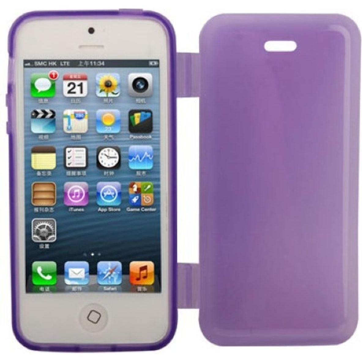 König Design Handy Hülle Schutz Case Cover Schale Bumper Etui für Apple iPhone SE Lila Neu (Apple iPhone SE), Smartphone...