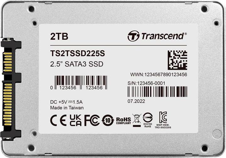 Actual product image Transcend 2TB 2.5IN SSD SATA3 3D TLC (2000 GB, 2.5")