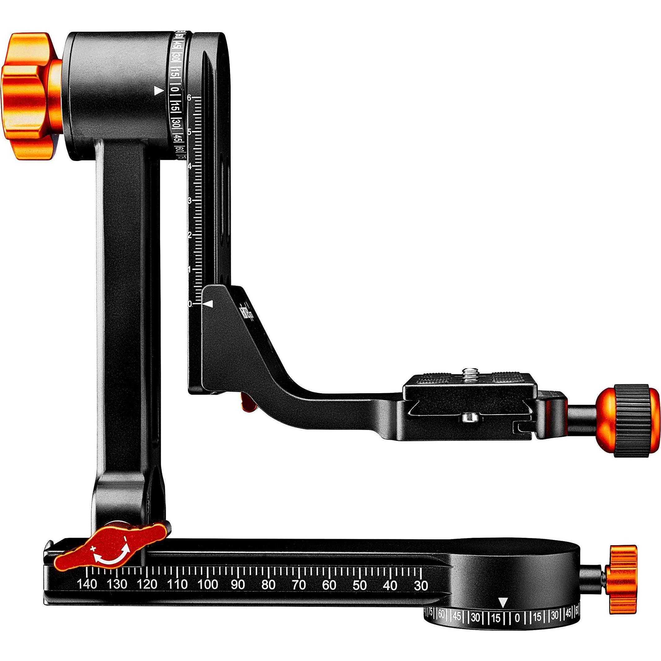 Walimex pro pro Gimbal Head A20 Aluminium (3-Wege-Neiger), Stativkopf, Schwarz, Orange
