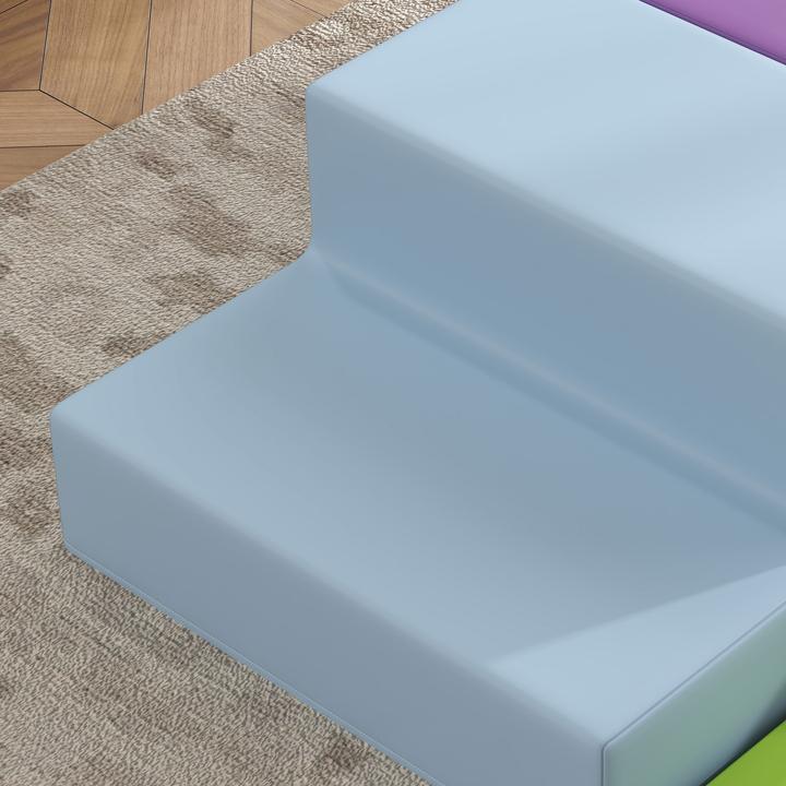 Actual product image Homcom Bausteinset Kunstleder, Schaumstoff Hellblau+Orange+Violett+Hellgrün