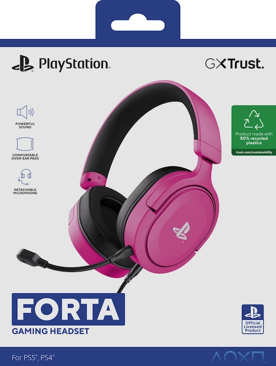 Actual product image Trust GXT498P FORTA HEADSET PS5 PINK (Cable)