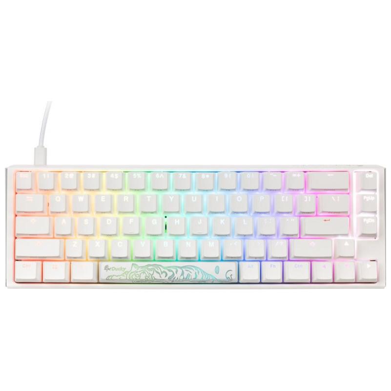 Thumbnail - Ducky One 3 Classic Pure White SF Gaming Tastatur, RGB LED - MX-Silent-Red (US) (US, Kabelgebunden), Tastatur, Weiss