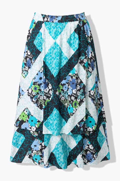 Actual product image Ulla Popken Floral Patchwork Layered Skirt (54)