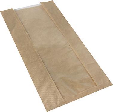 Produktbild Papstar Sichtstreifenbeutel mit PLA-Fenster pure braun pure (1000 x)