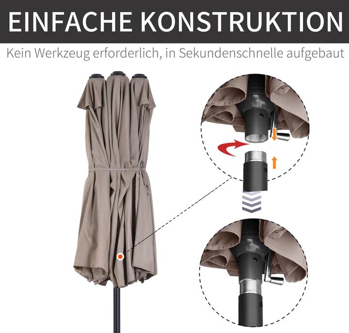 Produktbild Outsunny Marktschirm mit Handkurbel (2.70 m)