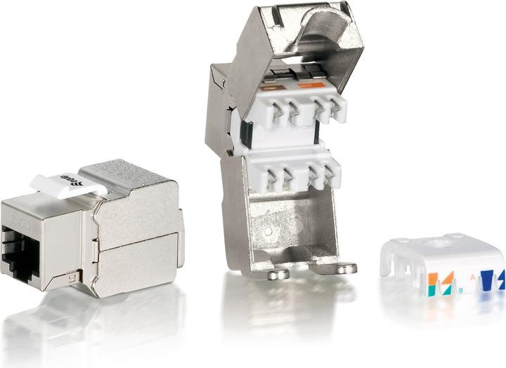 Actual product image equip 8 x Keystone Jack Cat.6 fully shielded tool-free connection (Keystone module)