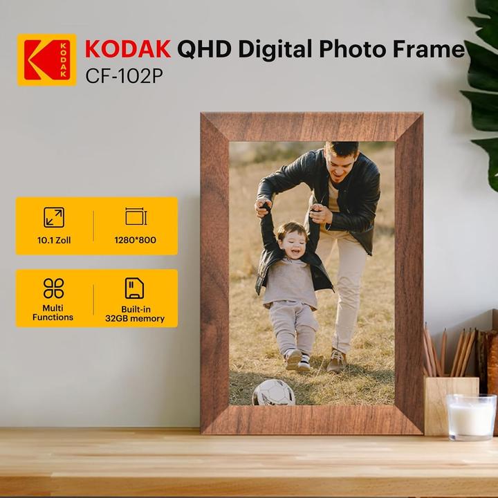 Produktbild Kodak WLAN-Digitaler Bilderrahmen mit Touchscreen, automatischer Rotation und Cloud-Speicher (10.10", 1280 x 800 Pixel)