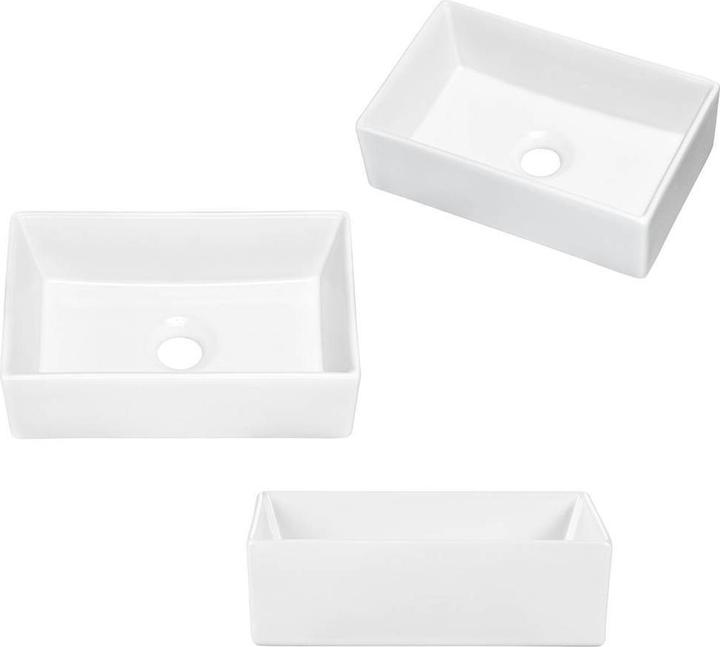Produktbild En.Casa Waschtisch Skelbolu 50x71x40 cm Eicheoptik/Schwarz