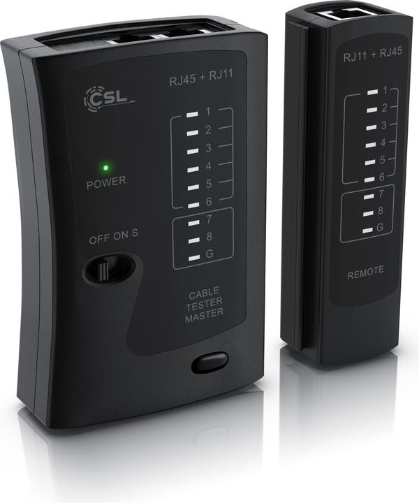 CSL Kabeltester für RJ45 & RJ11 Kabel, Leitungen in Böden, Wänden, Decken Netzwerk-Adapter Ethernet
