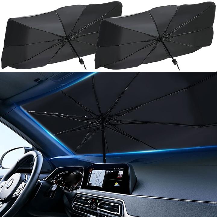 Casativo 2er-Set Wärmeisolierender Sonnenschutz für die Windschutzscheibe, UV50+, 145 x 79 cm