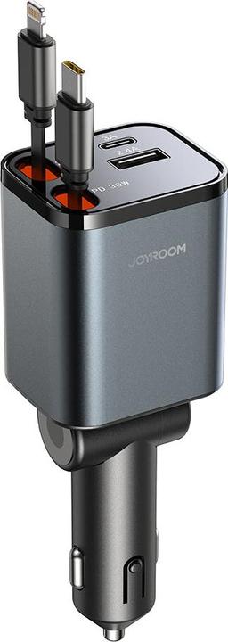 Produktbild Joyroom 4-in-1 Car Charger 30W with Retractable USB-C/Lightning Cables