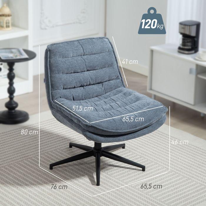Actual product image Swisshandel24 Drehbarer Bürostuhl mit breitem Sitz, Geräumiger Polsterstuhl fürs Büro, Arbeitszimmer, Dunkelgrau