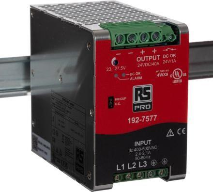 Immagine prodotto Rs Pro Alimentatore per guida DIN, 400500V ac, 24V / 40A